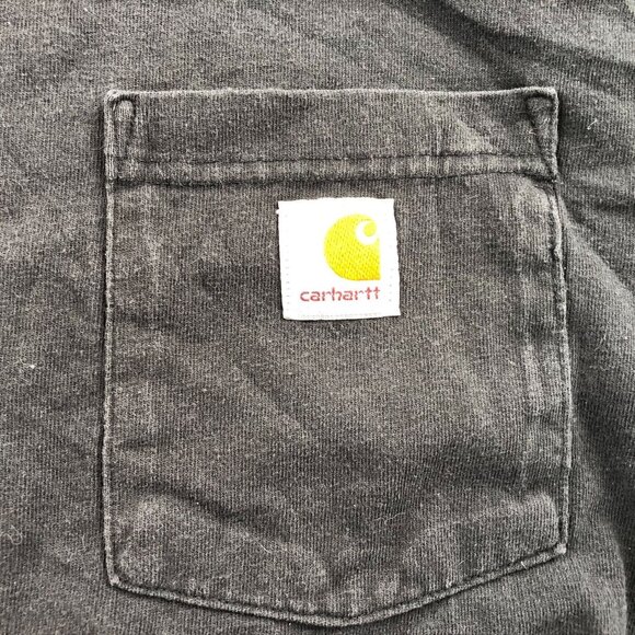 2 Carhartt Mens Work T-Shirt Large Lot Of Two Long-Sleeve Casual Logo Pocket Tee - Picture 13 of 16